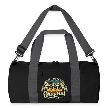 October 1996 Birthday Gift - Recycled Duffel Bag - black/graphite grey - Front