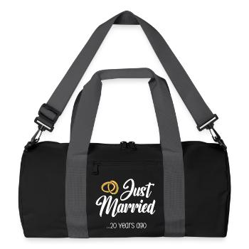 Vient de se marier 20 ans de mariage Anniversaire de mariage - Sac de sport recyclé - noir/gris graphite - Devant
