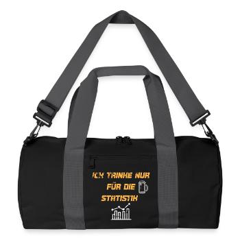 Ich trinke nur für die Statistik - Recycelte Duffel Bag - Schwarz/Graphitgrau - Vorne