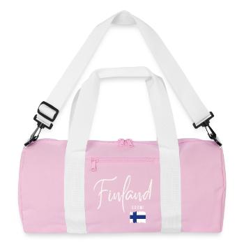 In Finnland hergestellt, finnische Wurzeln - Recycelte Duffel Bag - Rosa/Weiß - Vorne