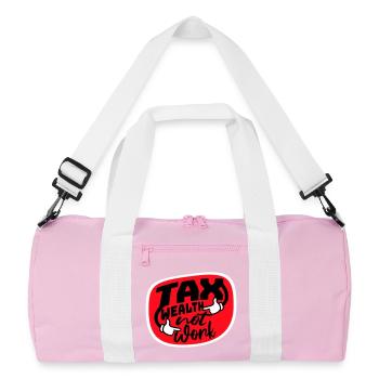 Tax Wealth Not Work Progressive Politics Economy - Recycled Duffel Bag - pink/white - Front