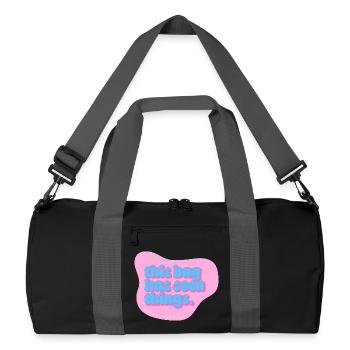 Funny Typography Design – This Bag Has Seen Things - Recycelte Duffel Bag - Schwarz/Graphitgrau - Vorne