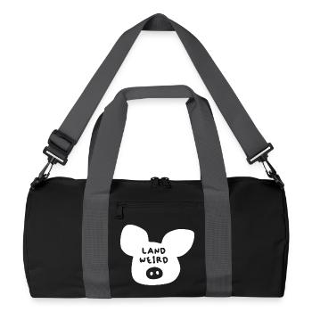 weird Schwein coole Sprüche Quotes Landwirt Bauer  - Recycelte Duffel Bag - Schwarz/Graphitgrau - Vorne