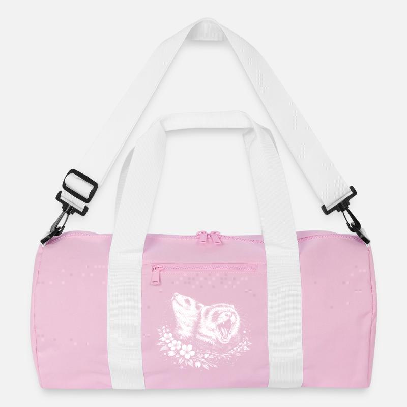 Frettchen im Blumenkreis Recycelte Duffel Bag