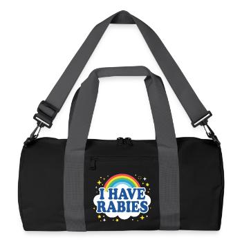 Ich habe Tollwut - Recycelte Duffel Bag - Schwarz/Graphitgrau - Vorne
