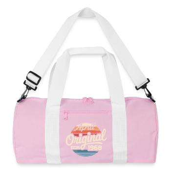 Born in april 1968 - 58th birthday april 1968 - Recycled Duffel Bag - pink/white - Front