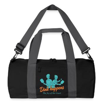 Joueur drôle de pickleball Dink happens, joie du - Sac de sport recyclé - noir/gris graphite - Devant