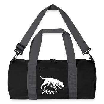 Chien de chasse et sanglier silhouette minimale – Extérieur - Sac de sport recyclé - noir/gris graphite - Devant