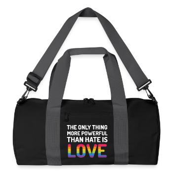 LGBTQ-Pride-Monat – Das Einzige, was stärker ist - Recycelte Duffel Bag - Schwarz/Graphitgrau - Vorne
