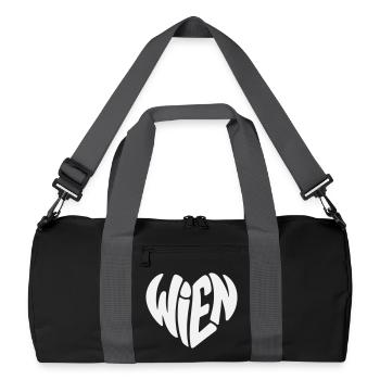 Vienna Typo Heart - Recycled Duffel Bag - black/graphite grey - Front