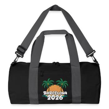 Barcelona 2026 - Recycelte Duffel Bag - Schwarz/Graphitgrau - Vorne