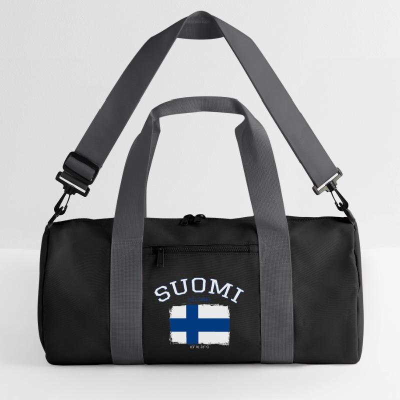 Drapeau de la Finlande avec référence à Helsinki Sac de sport recyclé