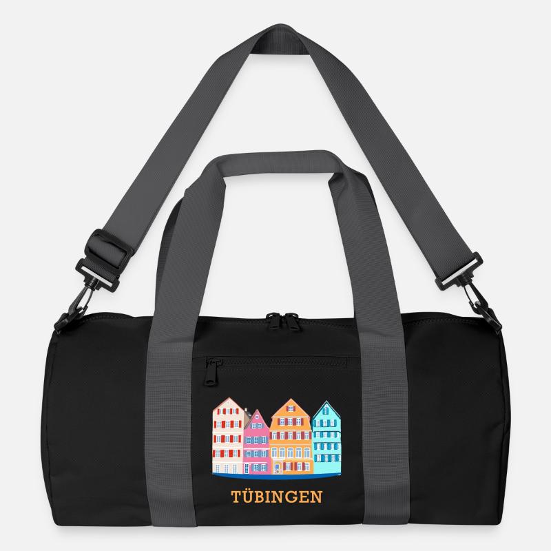 Tübingen, Neckar view, drawing, Germany Recycled Duffel Bag