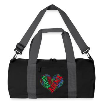 t-shirt Adima heart word cloud text art collage - Recycled Duffel Bag - black/graphite grey - Front