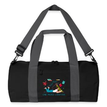 Just one more chapter funny reading quote - Recycled Duffel Bag - black/graphite grey - Front