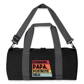 Ehemann Papa Beruf Postbote Held - Recycelte Duffel Bag - Schwarz/Graphitgrau - Vorne