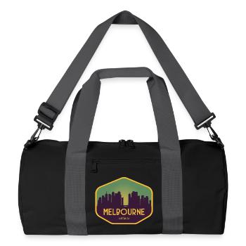Melbourne Skyline Sonnenuntergang - Recycelte Duffel Bag - Schwarz/Graphitgrau - Vorne