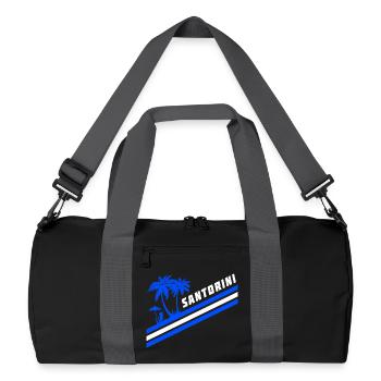 Palmiers au drapeau de Santorin, Grèce - Sac de sport recyclé - noir/gris graphite - Devant