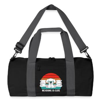 Reading is cute - Recycled Duffel Bag - black/graphite grey - Front