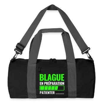 blague en préparation - Sac de sport recyclé - noir/gris graphite - Devant