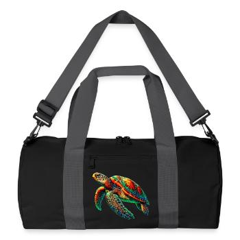 Sea turtle - Recycled Duffel Bag - black/graphite grey - Front