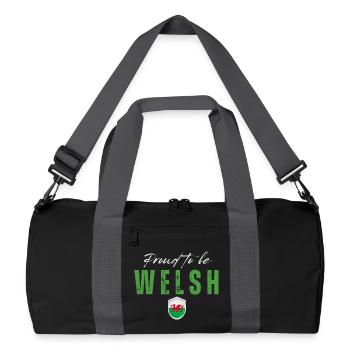 Welsh Pride, fabriqué au Pays de Galles - Sac de sport recyclé - noir/gris graphite - Devant