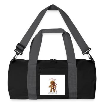 Bonhomme en pain d’épices avec canne de sucre d’orge - Sac de sport recyclé - noir/gris graphite - Devant