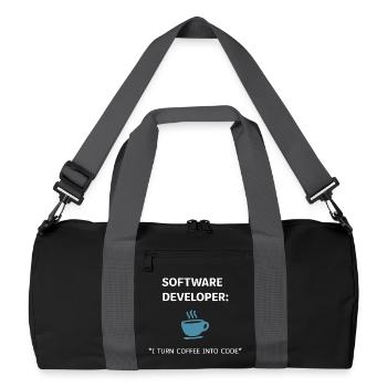 Software Developer - Coffee Edition - Recycelte Duffel Bag - Schwarz/Graphitgrau - Vorne