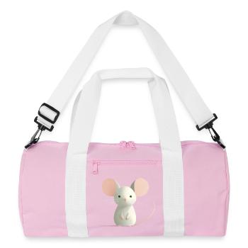 Maus - Recycelte Duffel Bag - Rosa/Weiß - Vorne