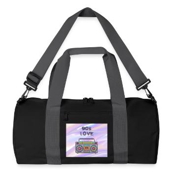 90s Love Boombox - Recycled Duffel Bag - black/graphite grey - Front