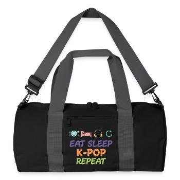 Eat Sleep K-Pop Repeat Korean Pop Music Life - Recycled Duffel Bag - black/graphite grey - Front