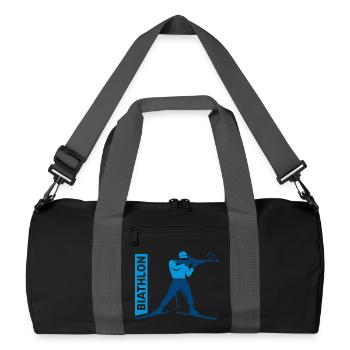 Biathlon Passion Liebhaber Geschenk - Recycelte Duffel Bag - Schwarz/Graphitgrau - Vorne