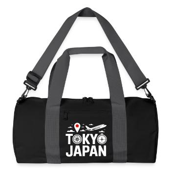 Motif du voyage urbain Tokyo au Japon - Sac de sport recyclé - noir/gris graphite - Devant
