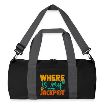 Bingo Game Where Is My Jackpot Bingo - Recycelte Duffel Bag - Schwarz/Graphitgrau - Vorne