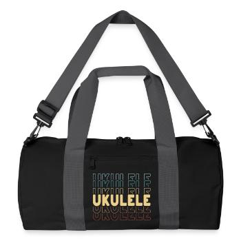 Ukulele typography - Recycled Duffel Bag - black/graphite grey - Front