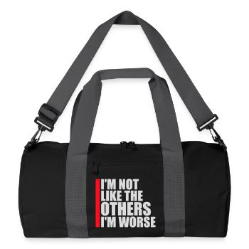 Je ne suis pas comme les autres, je suis pire, sarcasme drôle - Sac de sport recyclé - noir/gris graphite - Devant