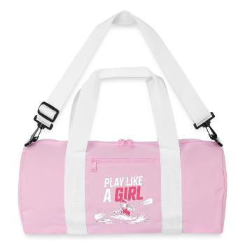 Cadeau de la Chemise de Fille Kayak Play Like A Girl - Sac de sport recyclé - rose/blanc - Devant