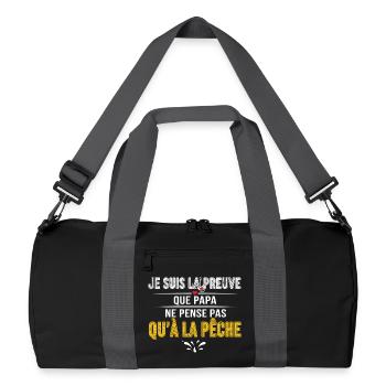 Preuve Papa: Ne Pense Pas Qu'à La Pêche - Sac de sport recyclé - noir/gris graphite - Devant