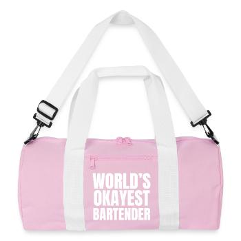 Der beste Barkeeper der Welt – Lustige Mixologie - Recycelte Duffel Bag - Rosa/Weiß - Vorne