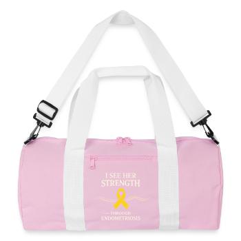 Sensibilisation à l’endométriose Guerrier de l’endo - Sac de sport recyclé - rose/blanc - Devant