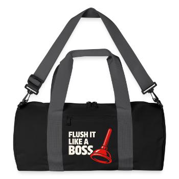 Spül es wie ein Chef | Klempner Humor - Recycelte Duffel Bag - Schwarz/Graphitgrau - Vorne