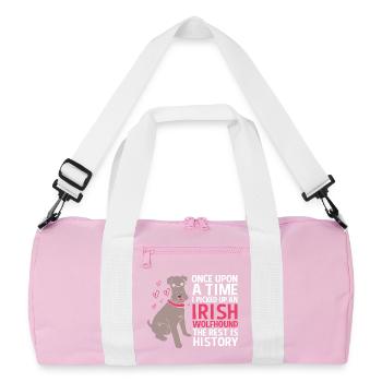 Irish wolfhound - Recycled Duffel Bag - pink/white - Front