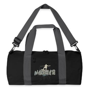 Wakeskate Wakeskating Wakeskater Wakeboard - Recycelte Duffel Bag - Schwarz/Graphitgrau - Vorne