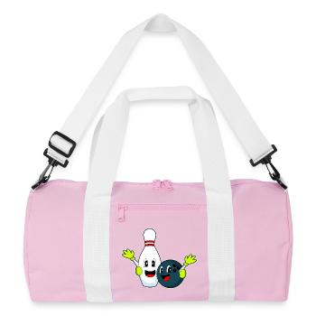 Quille à boule de bowling - Sac de sport recyclé - rose/blanc - Devant