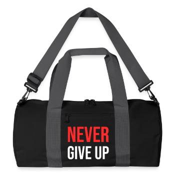 Never Give Up - Recycled Duffel Bag - black/graphite grey - Front