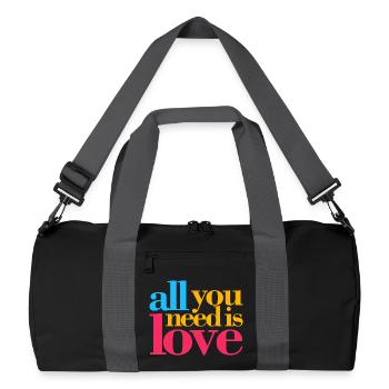 Tout ce dont vous avez besoin, c’est d’amour - Sac de sport recyclé - noir/gris graphite - Devant