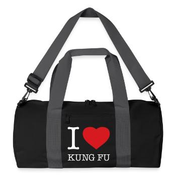 I LOVE KUNG FU - Recycled Duffel Bag - black/graphite grey - Front