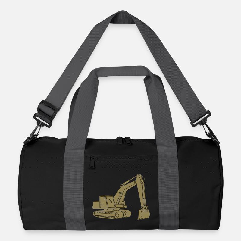 Bagger Silhouette Baugeräteführer Tiefbau Recycelte Duffel Bag