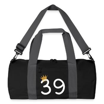 Royal number 39 with gold crown - Recycled Duffel Bag - black/graphite grey - Front