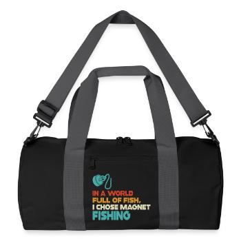 Aimant de pêche en néodyme pour pêcheur magnétique - Sac de sport recyclé - noir/gris graphite - Devant